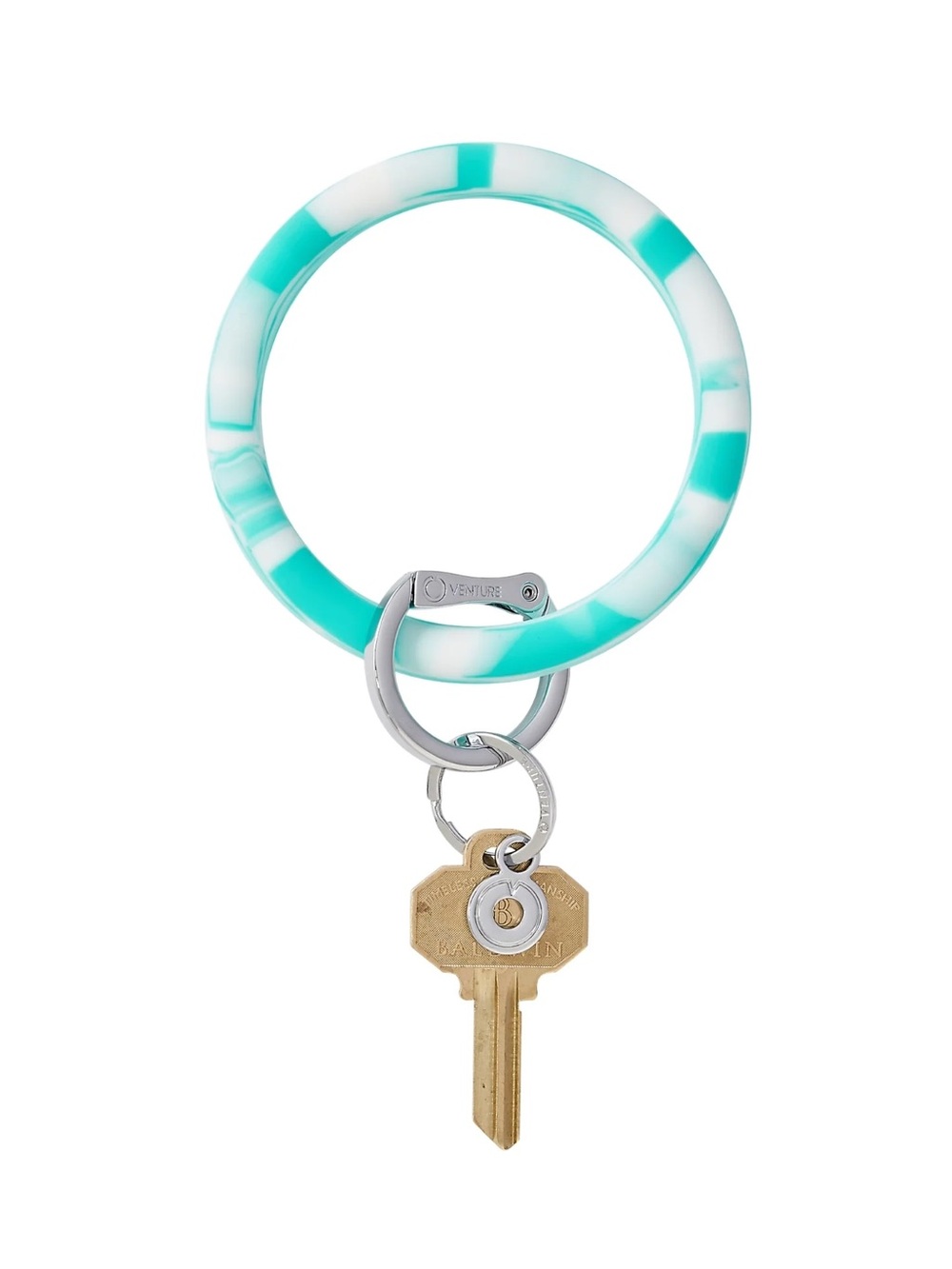 MSRP $25 Oventure Silicone Keyring in Teal & White - key not included